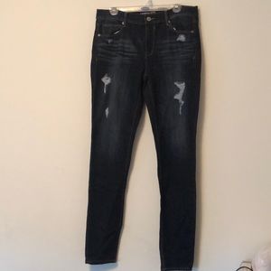 Express - Mid Rise Ripped Jean Leggings